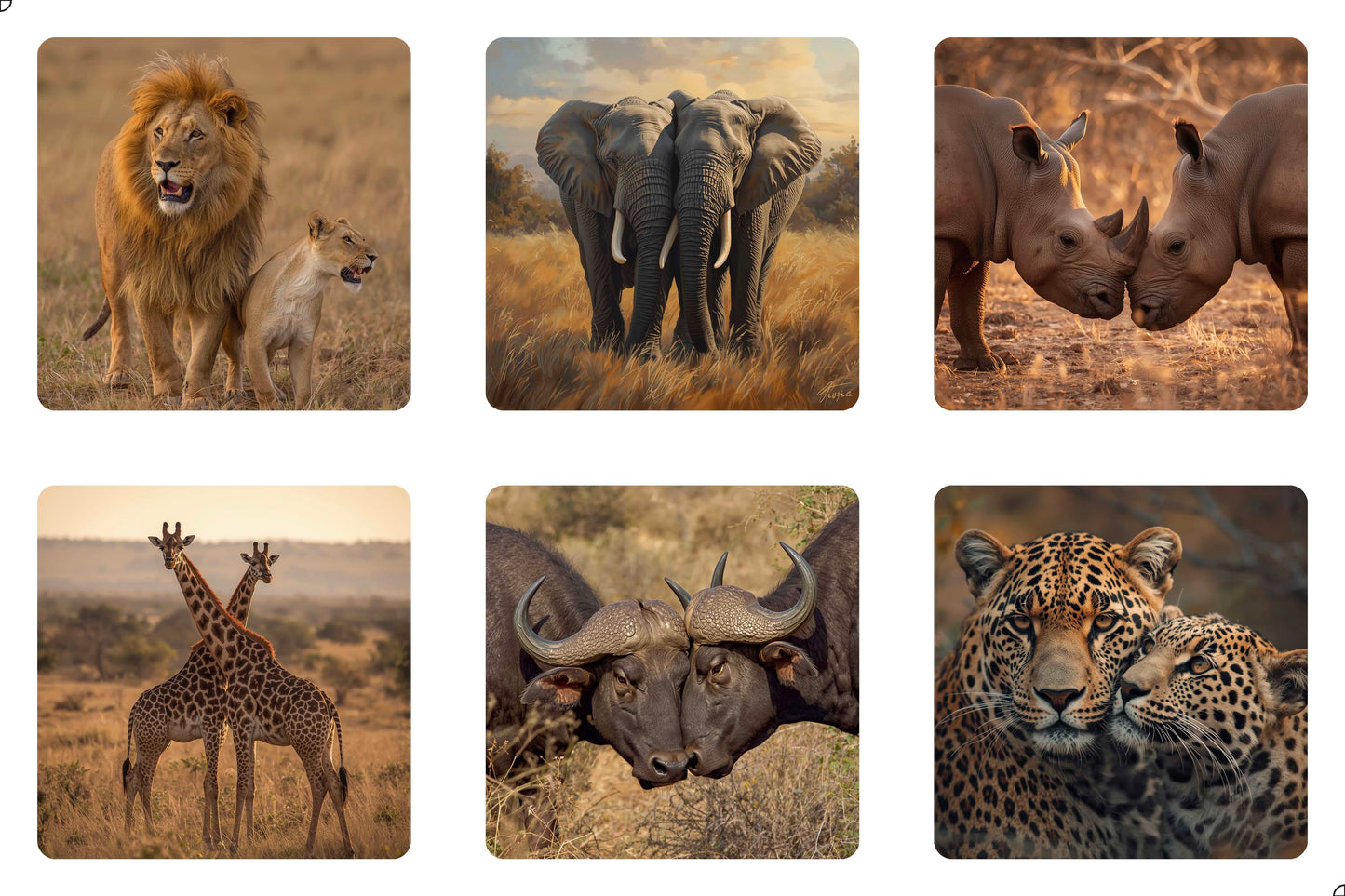 Africa Big Game Coasters | Set of 6